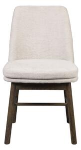 Světle béžová židle Amesbury s hnědými dubovými nohami