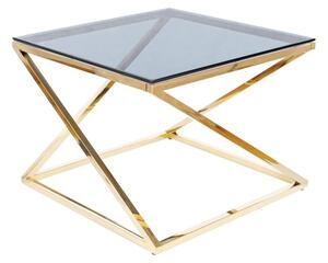 Přístavný stolek LAOM zlatá/kouřová