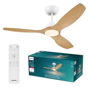Philips-LED Stm. stropní ventilátor OLAS LED/24W/230V pr. 132 cm bílá/hnědá + DO