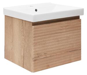 Koupelnová skříňka s umyvadlem Naturel Savona 58x43x44,8 cm dub halifax mat