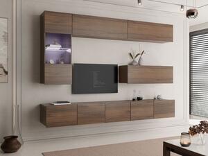 Obývací stěna Bralani IV, Barva: ořech warmia, Osvětlení: osvětlení LED - modré 5903211478857