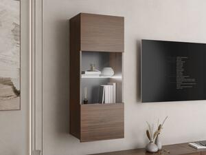 Závěsná vitrína Bralani BR05, Barva: ořech warmia, Osvětlení: osvětlení LED - bílé 5903211481017