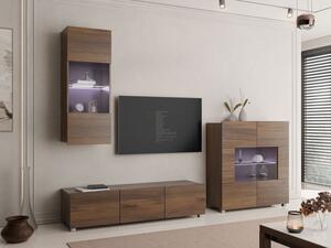 Obývací stěna Bralani VII, Barva: ořech warmia, Osvětlení: osvětlení LED - modré 5903211478819