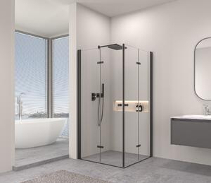 Erga Berlin Double, sprchový kout s dvojitými skládacími dveřmi 70(dveře) x 120(dveře) x 195 cm, 6mm čiré sklo, černý profil, ERG-V02-BERLIN-D070D120…