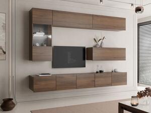 Obývací stěna Bralani IV, Barva: ořech warmia, Osvětlení: osvětlení LED - bílé 5903211478840