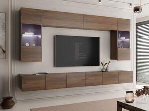 Obývací stěna Bralani I, Barva: ořech warmia, Osvětlení: osvětlení LED - modré 5903211478901