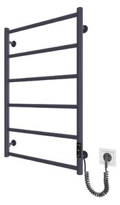 Koupelnový žebříkový radiátor CLASSIC 110W/230V 81x52 cm nerez/antracit pravá