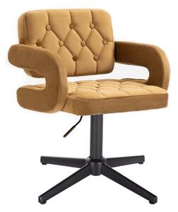 LuxuryForm DESIGN Židle ADRIA VELUR na černém kříži - medová