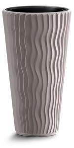 PROSPERPLAST Květináč - SANDY SLIM Průměr: 29,7 cm, Barva: šedá
