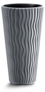 PROSPERPLAST Květináč - SANDY SLIM Průměr: 29,7 cm, Barva: šedá