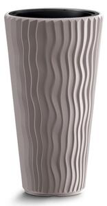 PROSPERPLAST Květináč - SANDY SLIM Průměr: 39 cm, Barva: šedá