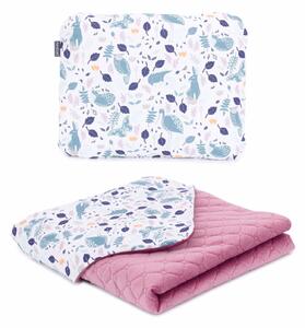 Dětská deka s polštářem Volavky Velvet Premium 75x100 cm - Tmavě růžová - Letní