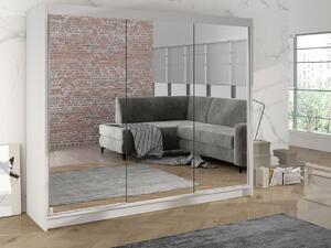 Šatní skříň se zrcadlem Geneva III, Barva: bílá 5903211108822