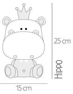 ONLI - LED Stm. dětská noční lampička PUPPIES LED/3W/230V 25 cm hroch/šedá