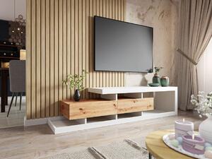 Moderní TV skříňka Sigurdo, Barva: Bíla / Wotan 5903211083792