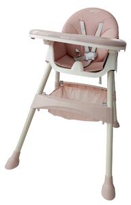 Židle na krmení 4v1 růžová+ bryndák a kolečka ZDARMA