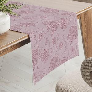 Biante Teflonový běhoun na stůl TF-138 Hnědovínové květované ornamenty na starofialovém 20x120 cm