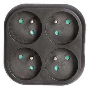 SOLIGHT Rozbočka 4 x 16A, černá
