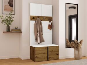 Předsíň Tavasz IV, Barva: dub artisan / dub artisan + černá, Barva látek:: ekokůže Soft 017 (bíla) 5903211116049