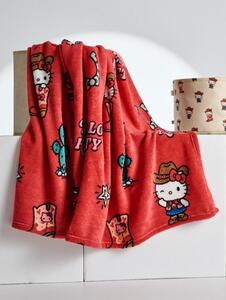 Sinsay - Přikrývka s kovbojským motivem Hello Kitty - červená