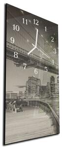 Nástěnné hodiny 30x60cm železniční most New York - plexi