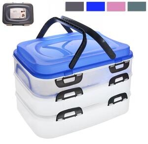 Orion Úložný box na cukroví a zákusy, PIKNIK, 3 patra, s uchy, mix barev