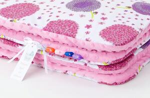 Dětská deka Pampeliška Minky 100x135 cm - Růžová s výplní