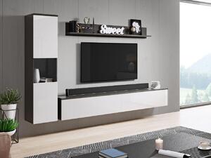 Obývací stěna Bamisio BR, Barva: matera / bílý lesk, Osvětlení: bez osvětlení 5903211276187