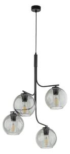 LED Lustr na lanku CESAR 4xE27/15W/230V černá/kouřová šedá