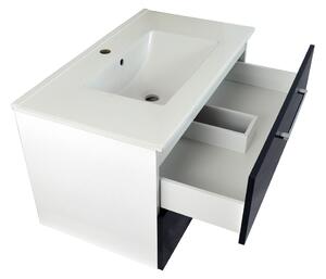 Koupelnová skříňka s keramickým umyvadlem Viki A 80 - antracit