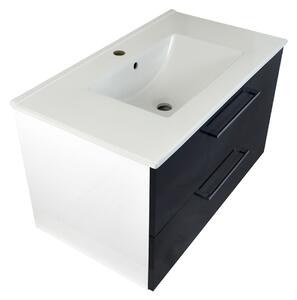 Koupelnová skříňka s keramickým umyvadlem Viki A 80 - antracit