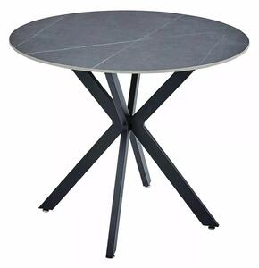 Kulatý jídelní stůl 90 cm KAMILO - šedá / černý