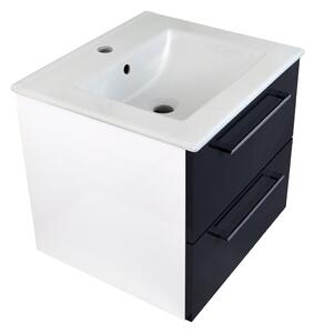 Koupelnová skříňka s keramickým umyvadlem Viki A 50 - antracit