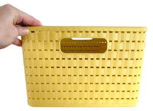Rotho Plastový košík COUNTRY, rovný, žlutý (18l - 37x29)