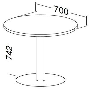 Jednací stůl ProOffice, průměr 70 cm, buk