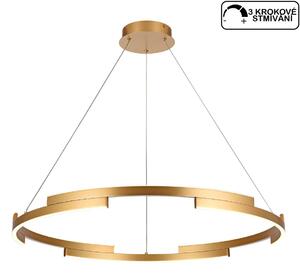 Zlatý LED lustr na lanku Redo 01-3175 Castle/ průměr 80 cm