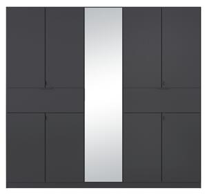 Šatní skříň TICAO IV metalická šedá, šířka 226 cm