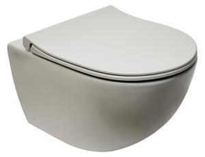 WC závěsné Vitra Sento SmoothFlush šedé včetně sedátka, zadní odpad 7848-076-0101