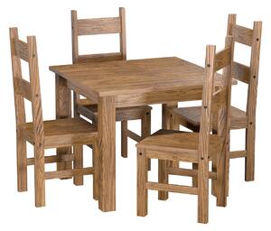 Jídelní stůl 92x92 + 4 židle EL DORADO dub antik