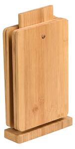 Kesper Sada 4 bambusových prkýnek na stojanu (21x14x1cm)