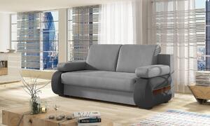 Dvoumístná pohovka s úložným prostorem ZARELLE - světle šedá / tmavě šedá