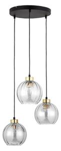 LED Lustr na lanku DEVI 3xE27/15W/230V černá/čirá