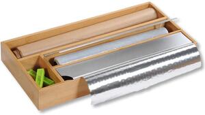 Kesper Řezačka a držák na alobal, folii, pečící papír - bambusový, 4 přihrádky