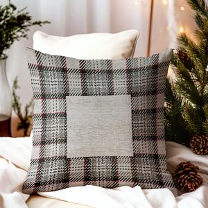 Gobelínový povlak na polštář Tartan béžový Chenille IT025 Barva Béžová Rozměry 42x42 cm