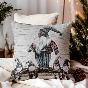 Gobelínový povlak na polštář Šedí skřítci Chenille IT04 Barva Šedá Rozměry 42x42 cm