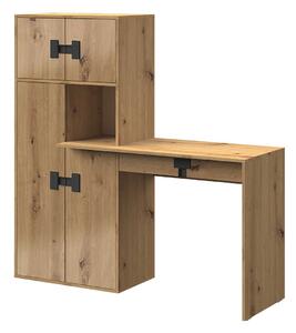 Psací stůl s regálem Tikrote TE11, Barva: dub artisan / dub artisan lesk 5903211173790