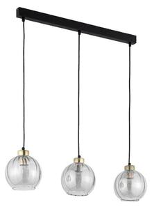 LED Lustr na lanku DEVI 3xE27/15W/230V černá/kouřová