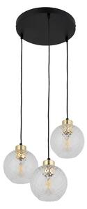 LED Lustr na lanku DEVON 3xE27/15W/230V černá/čirá