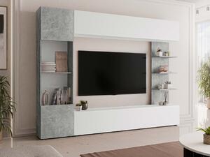 Obývací stěna Alemiko, Osvětlení: bez osvětlení, Barva dřeva: bílý / beton 5903211155482