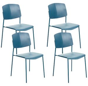 Sada 4 jídelních židlí modré ASTORIA
